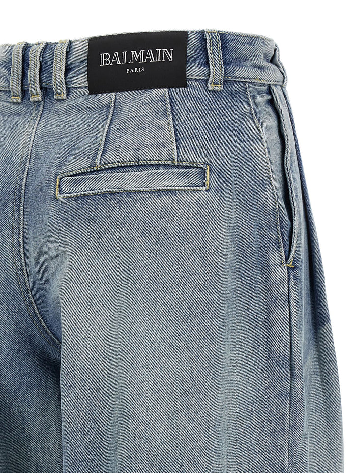 Pleated Jeans Light Blue