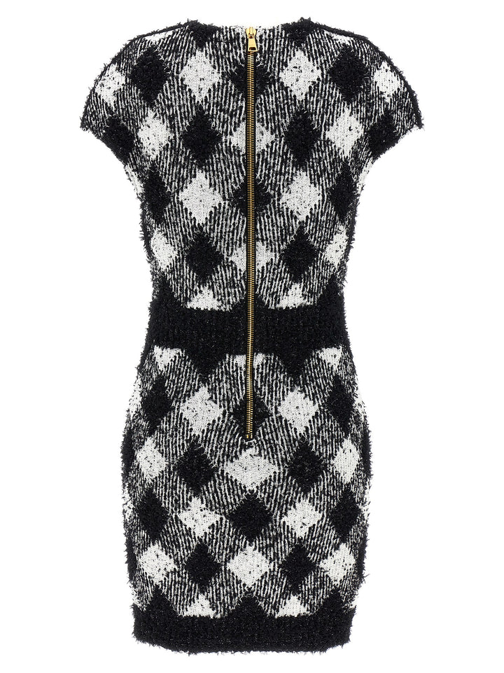 Vichy Tweed Dress Dresses White/Black