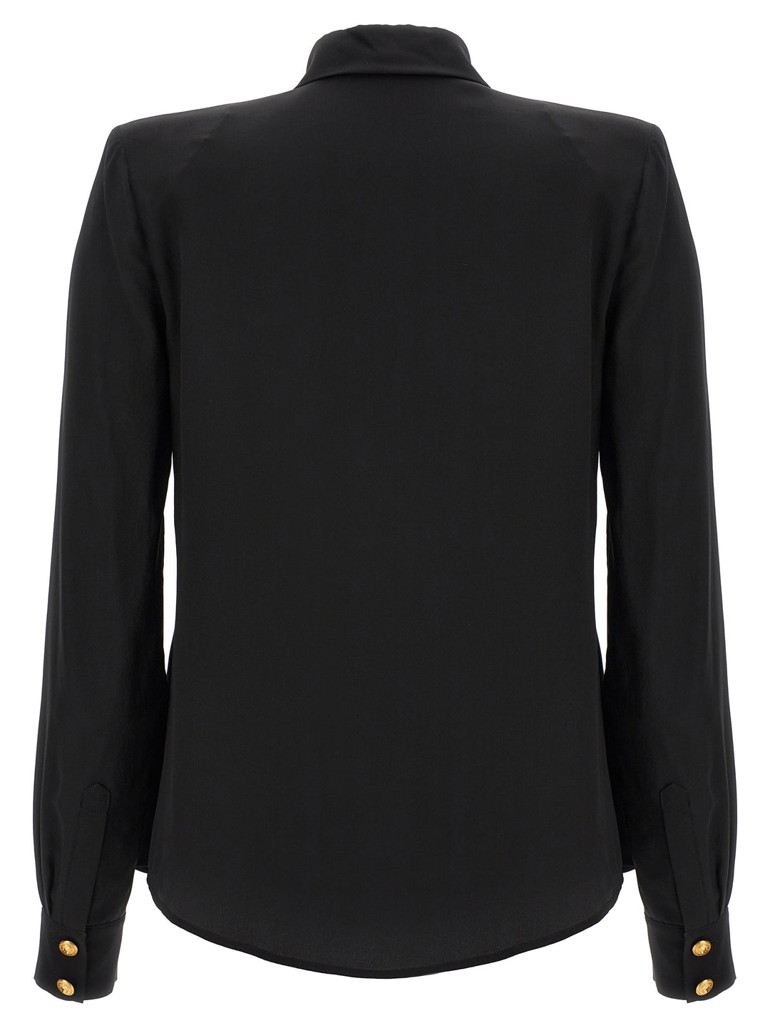 Logo Button Shirt Shirt, Blouse Black