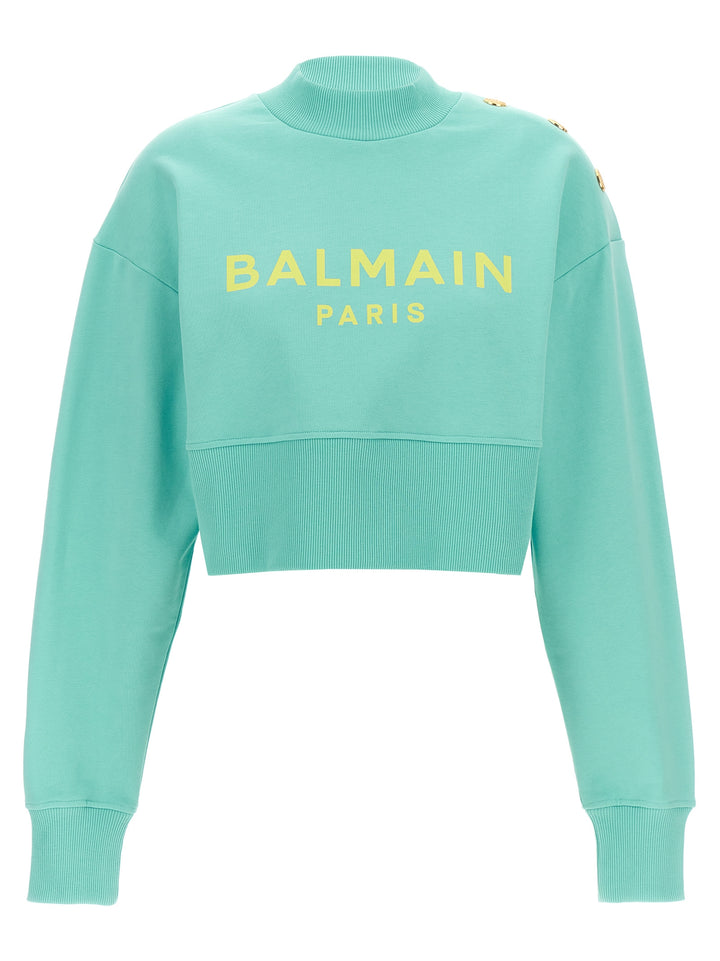 Cropped Sweatshirt Light Blue