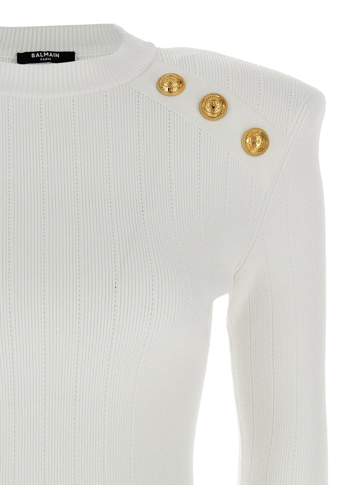 Logo Button Sweater Sweater, Cardigans White