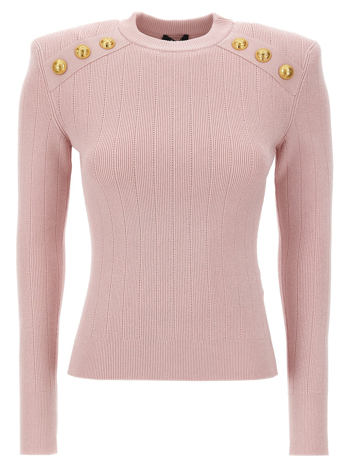 Logo Button Sweater Sweater, Cardigans Pink