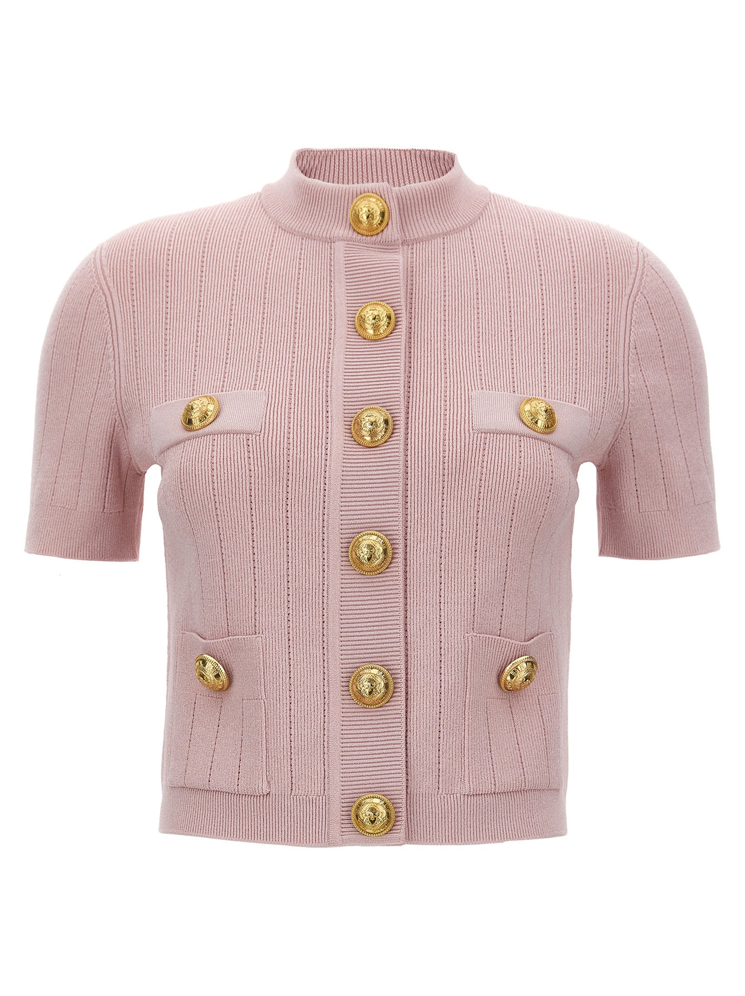 Logo Button Cardigan Sweater, Cardigans Pink