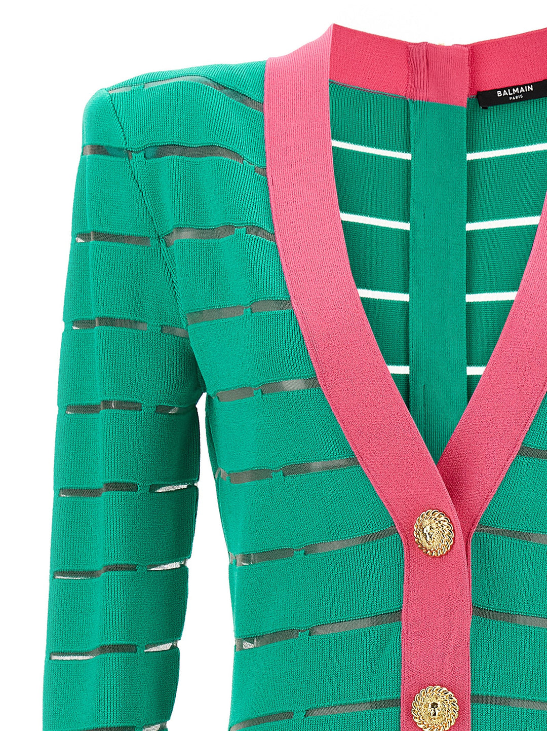 Balmain Two-tone Knit Dress - Green Balmain Two-tone Knit Dress - Green