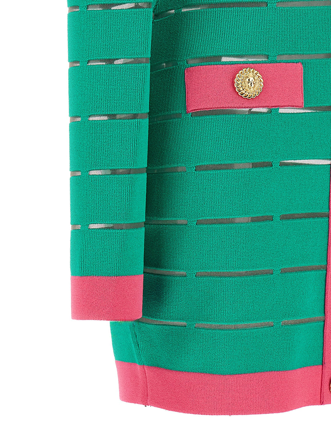 Balmain Two-tone Knit Dress - Green Balmain Two-tone Knit Dress - Green