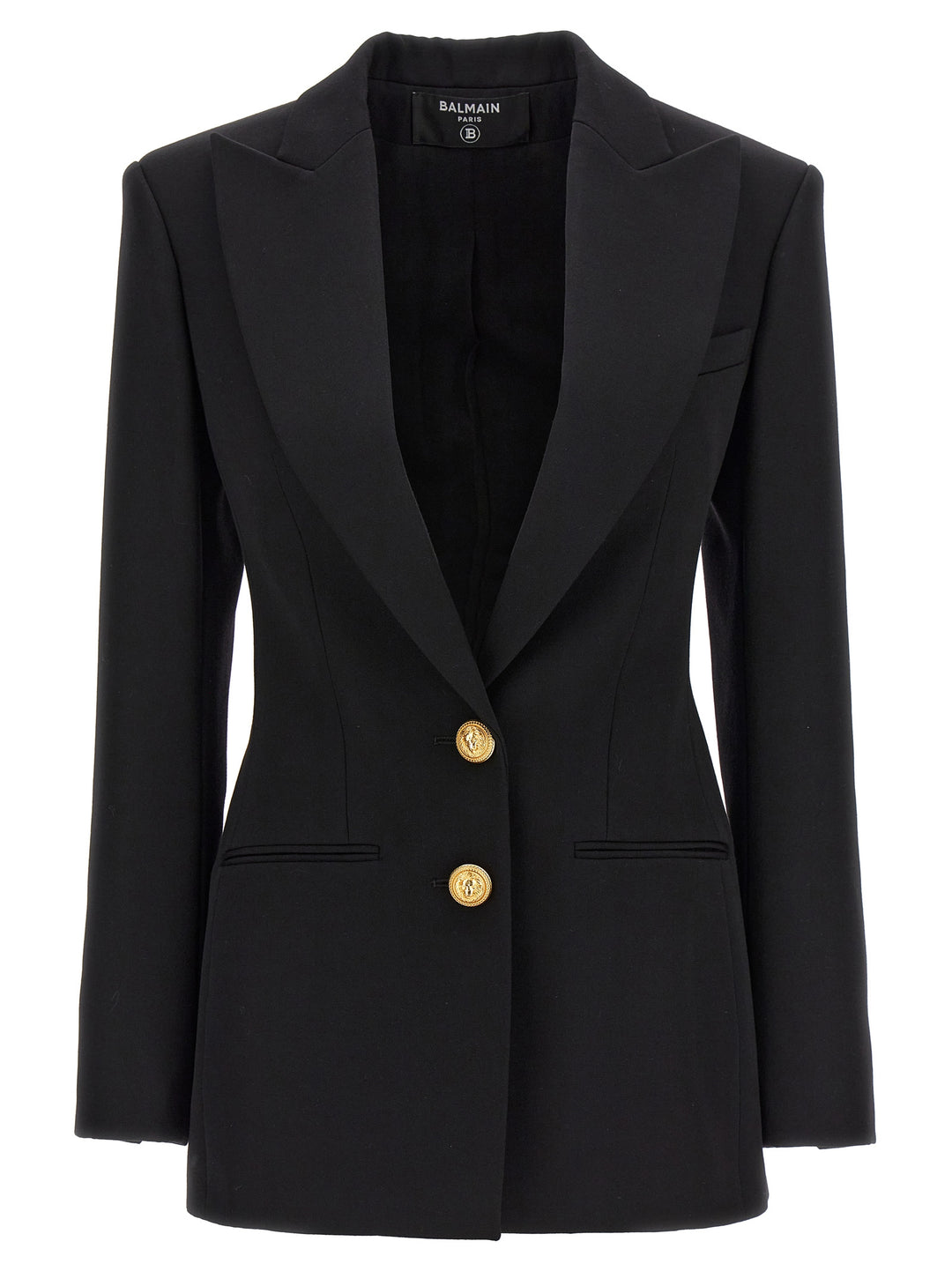 Double-Breasted Blazer With Logo Buttons Blazer And Suits Black