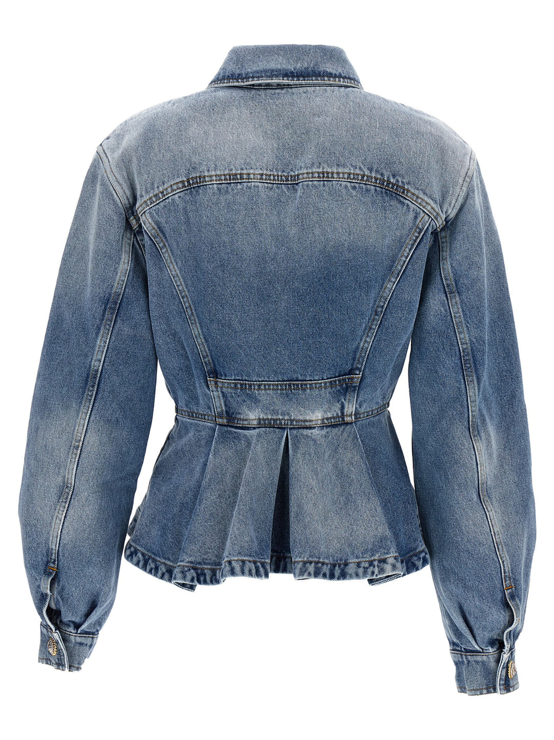 Peplum Denim Jacket Casual Jackets, Parka Light Blue