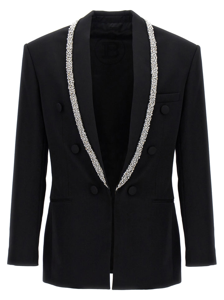 Strass Piping Blazer Black