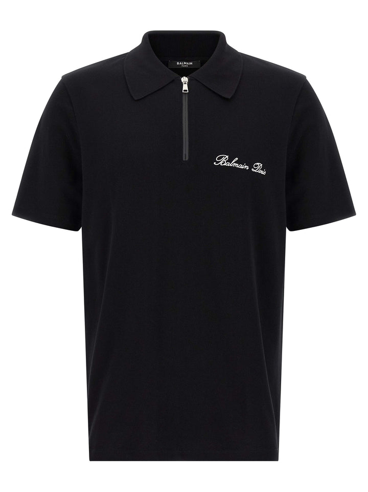 Balmain Logo Embroidery  Shirt Polo - White/Black | 672c764ebc8e80199c00d23653047a4d953bebf4