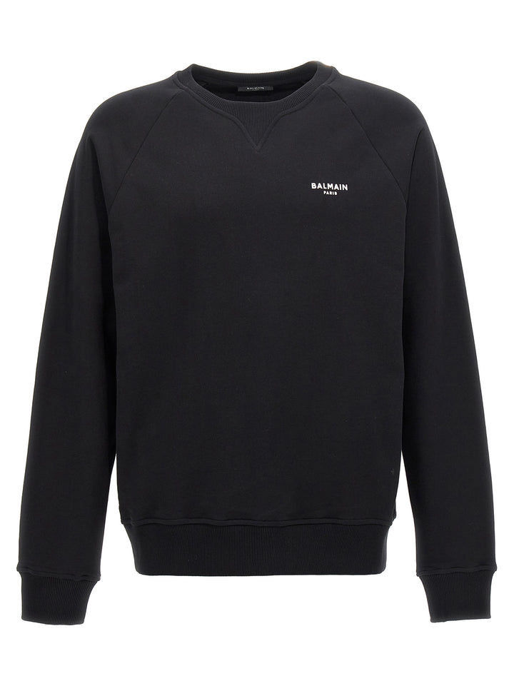 Flocked Logo Sweatshirt Black