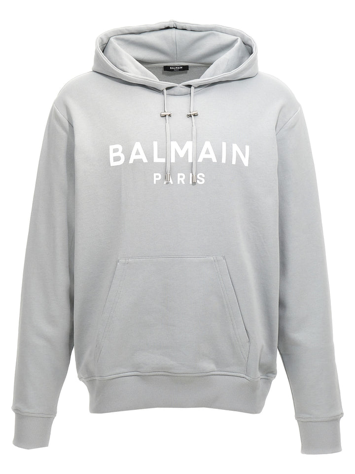 Logo Print Hoodie Sweatshirt Light Blue