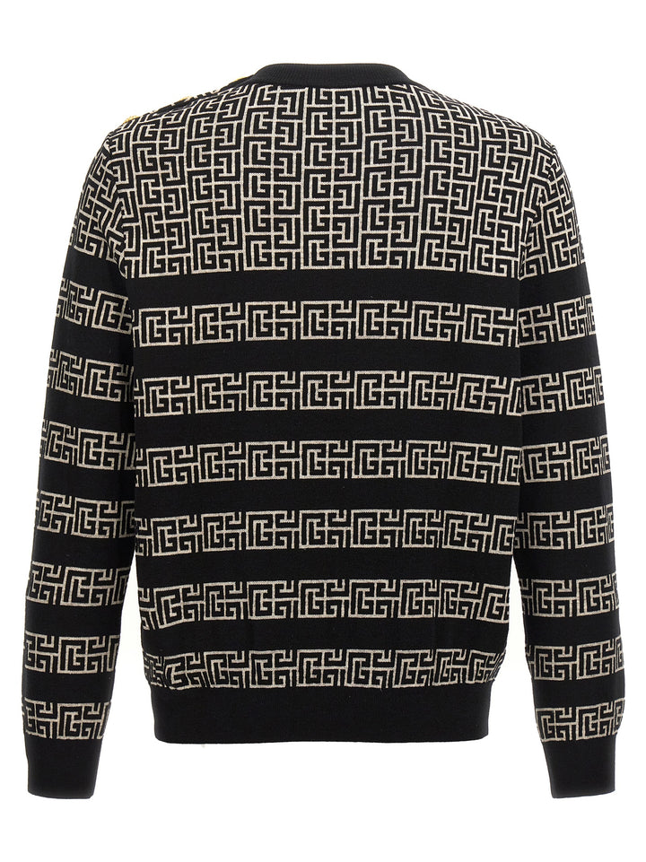 Monogram Sweater, Cardigans White/Black