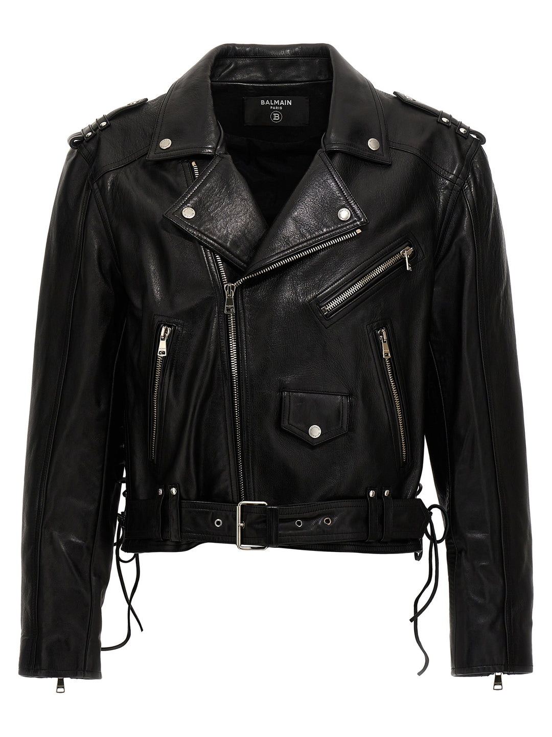 Leather Biker Jacket Casual Jackets, Parka Black