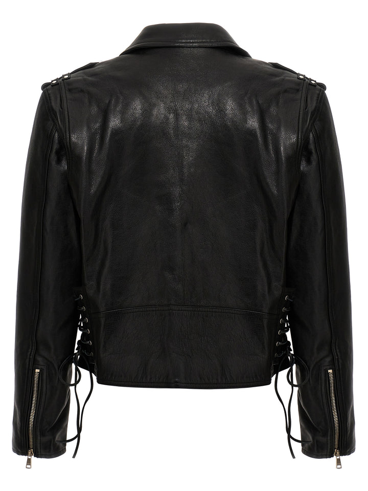 Leather Biker Jacket Casual Jackets, Parka Black