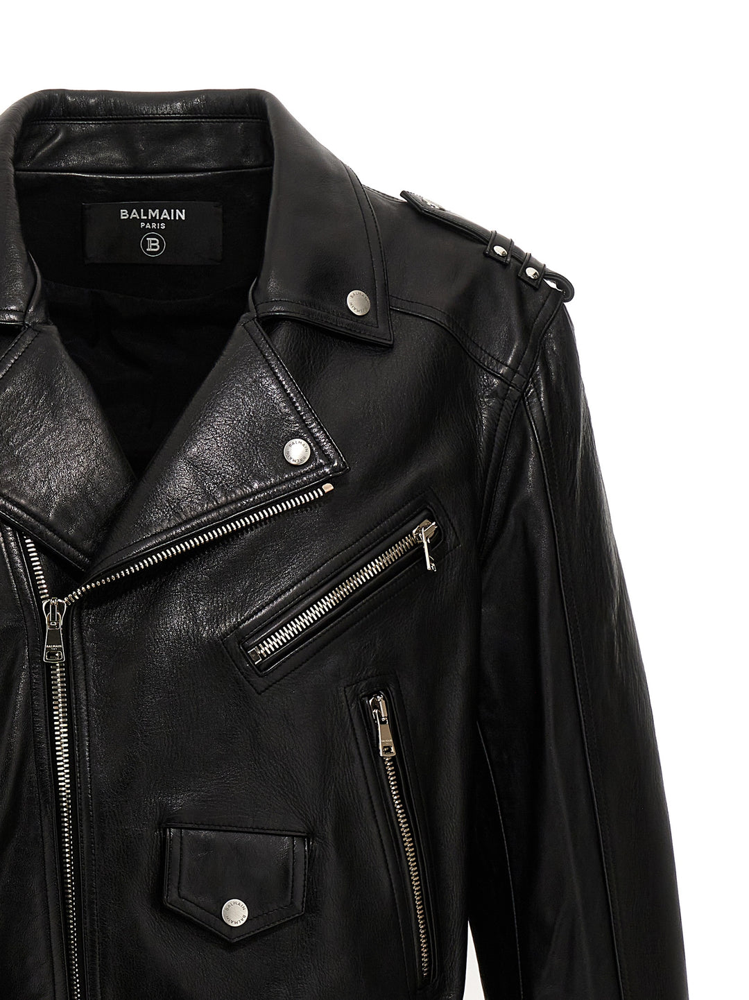 Leather Biker Jacket Casual Jackets, Parka Black