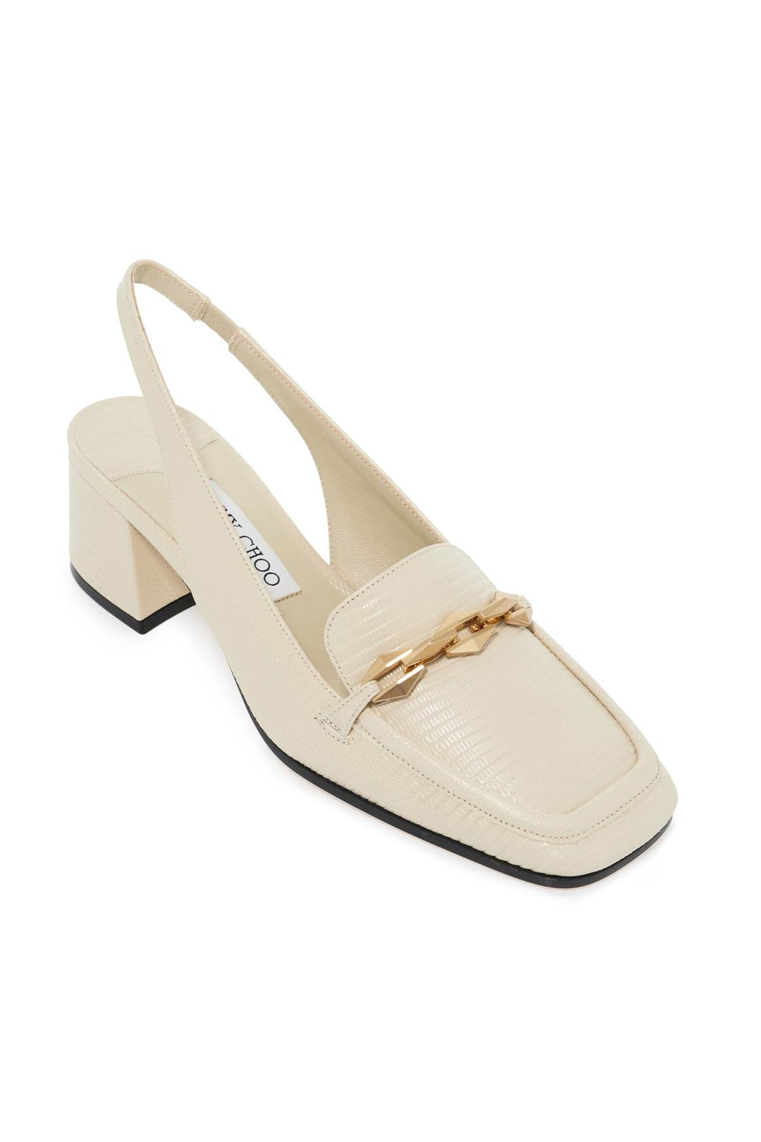 Décolleté Slingback Diamond Tilda 45 In Pelle Goffrata Lucertola