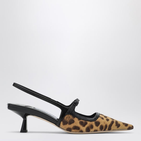 Didi 45 Slingback In Leopard Print Pony Skin