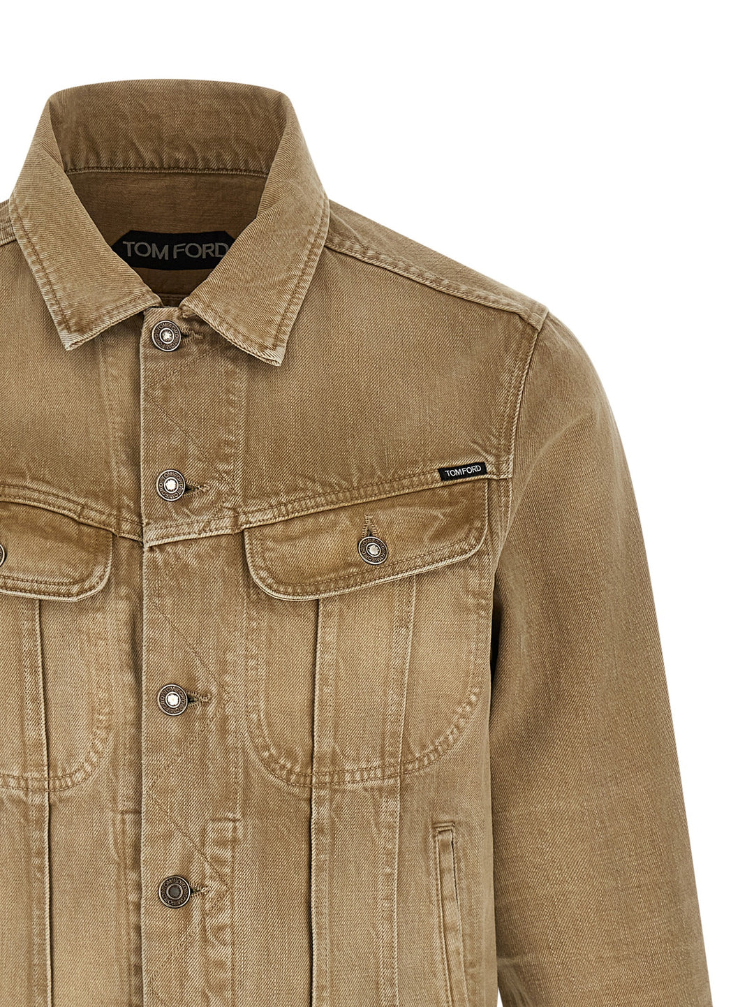 Tom Ford Denim Jacket Puffer Jackets - Beige | ca1c0df4263a28a02ad40beb3b543635308928e3