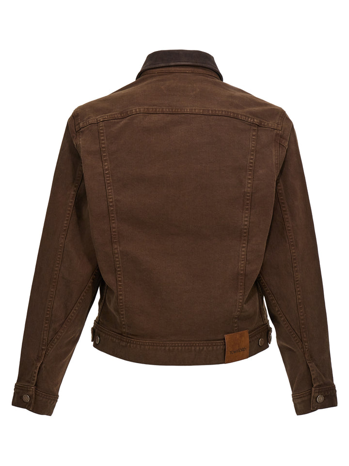 Denim Jacket Casual Jackets, Parka Brown