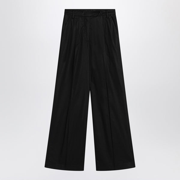 Pantalones Anchos de Algodón Negros