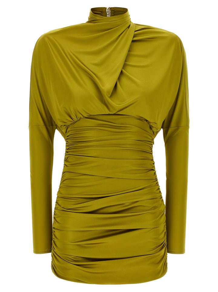 Balmain Draped Mini Dress Dresses - Green | 5aa35dabe3a4abd7171895718e99eb657cdbdfb2