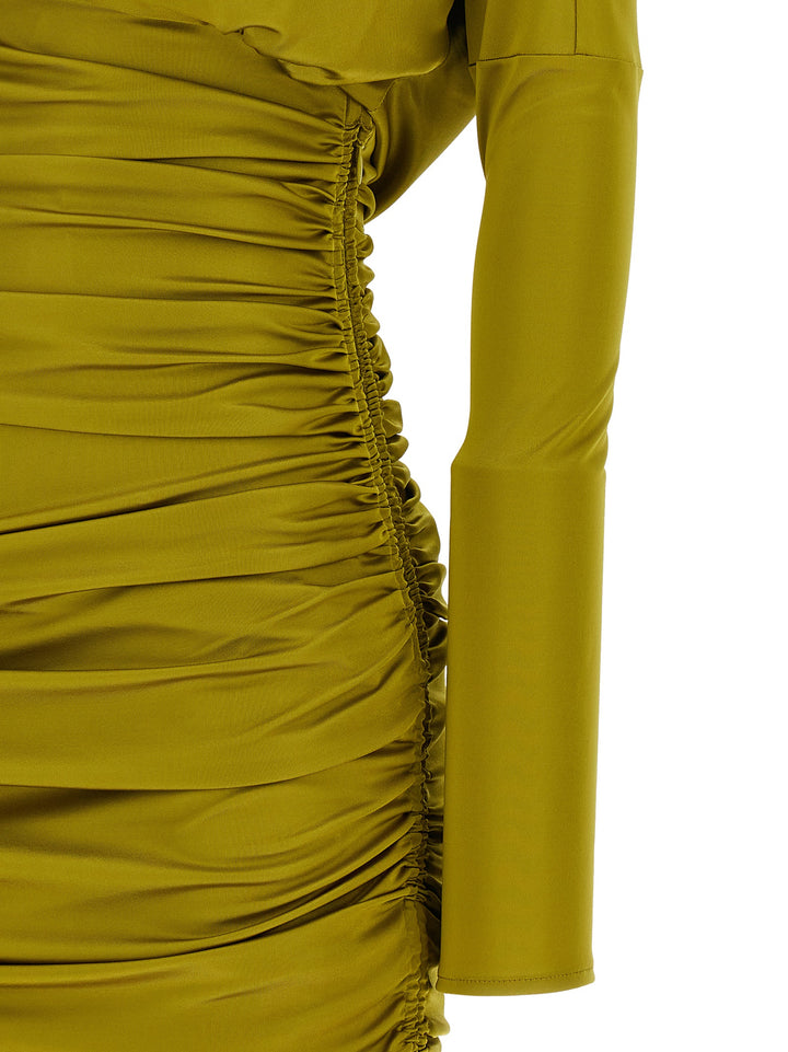 Balmain Draped Mini Dress Dresses - Green | 54875b3ea6ec743cf4405cd04f99959b79d422fe