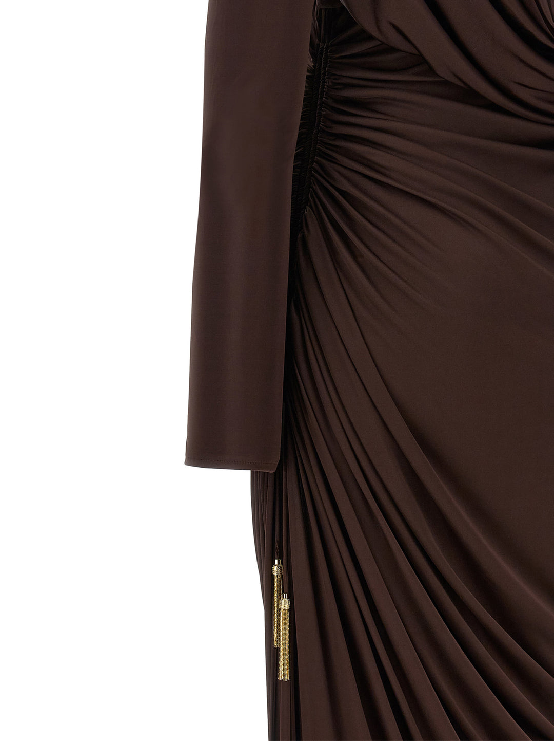 Balmain Draped Jersery Dress Dresses - Brown | 4cee5a24993b77c3c172e078ac16dd69a8a37df8