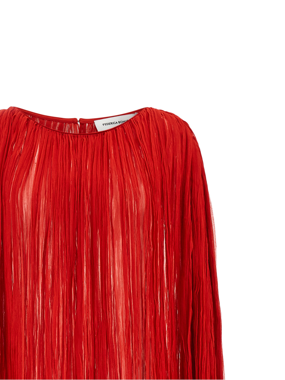 Federica Bonifaci The Pleated Dress Cape Dresses - Red | f9d57a58dcb1a9775f47453ecf232a9bd92cfc94