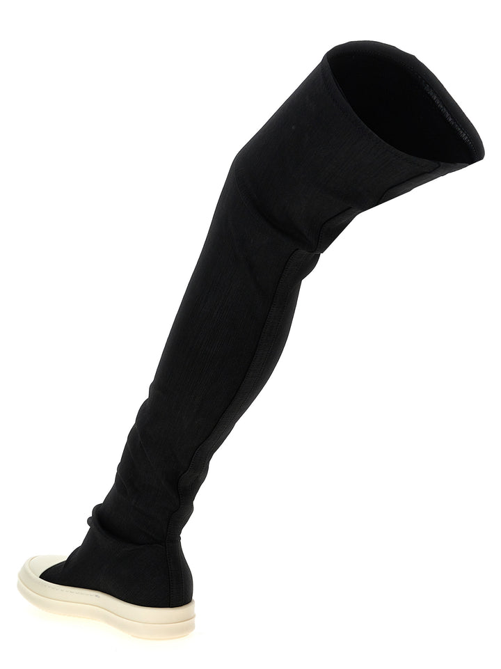 High Socks Sneaks Boots, Ankle Boots White/Black