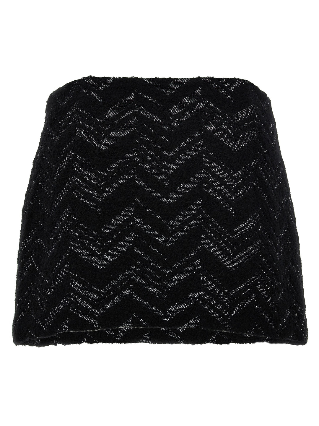 Chevron Lamé Bouclé Skirt Skirts Black