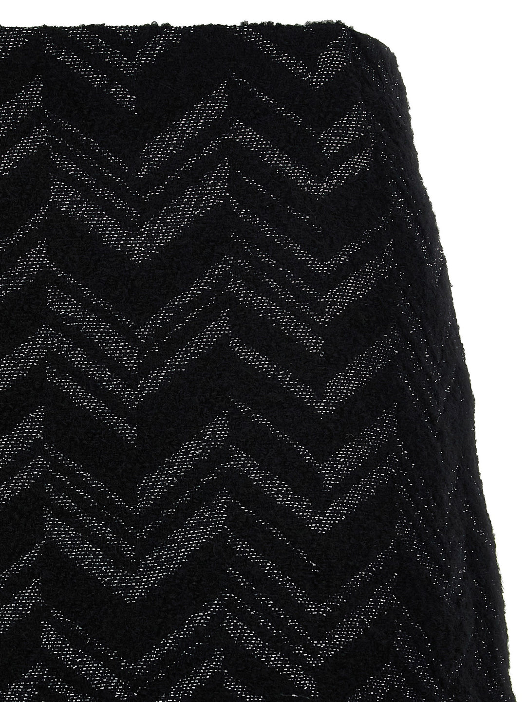 Chevron Lamé Bouclé Skirt Skirts Black