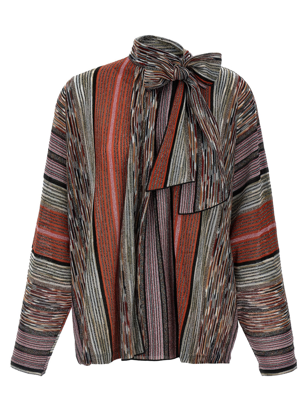 Lamé Stripes Blouse Shirt, Blouse Multicolor