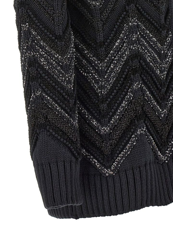 Zig Zag Sweater, Cardigans Black