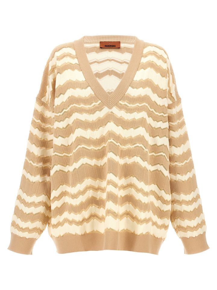 Zig Zag Sweater, Cardigans Beige