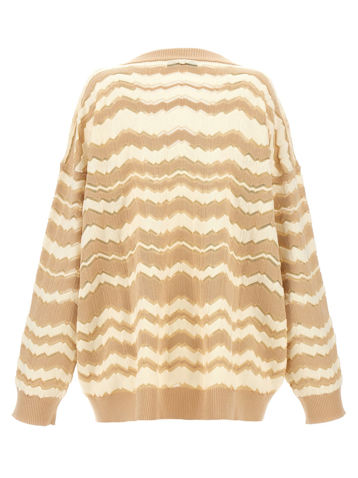 Zig Zag Sweater, Cardigans Beige