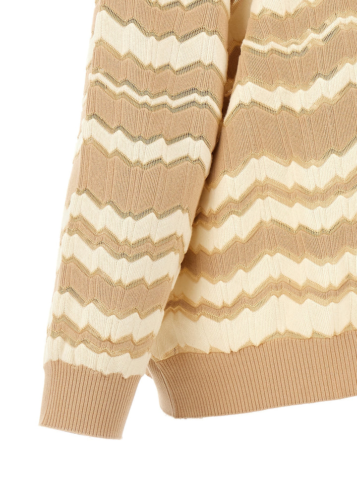 Zig Zag Sweater, Cardigans Beige