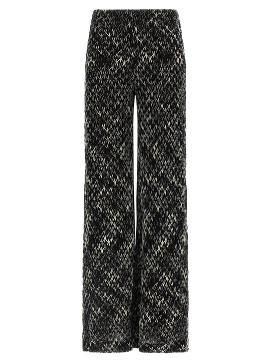 Flamed Lace Pants White/Black