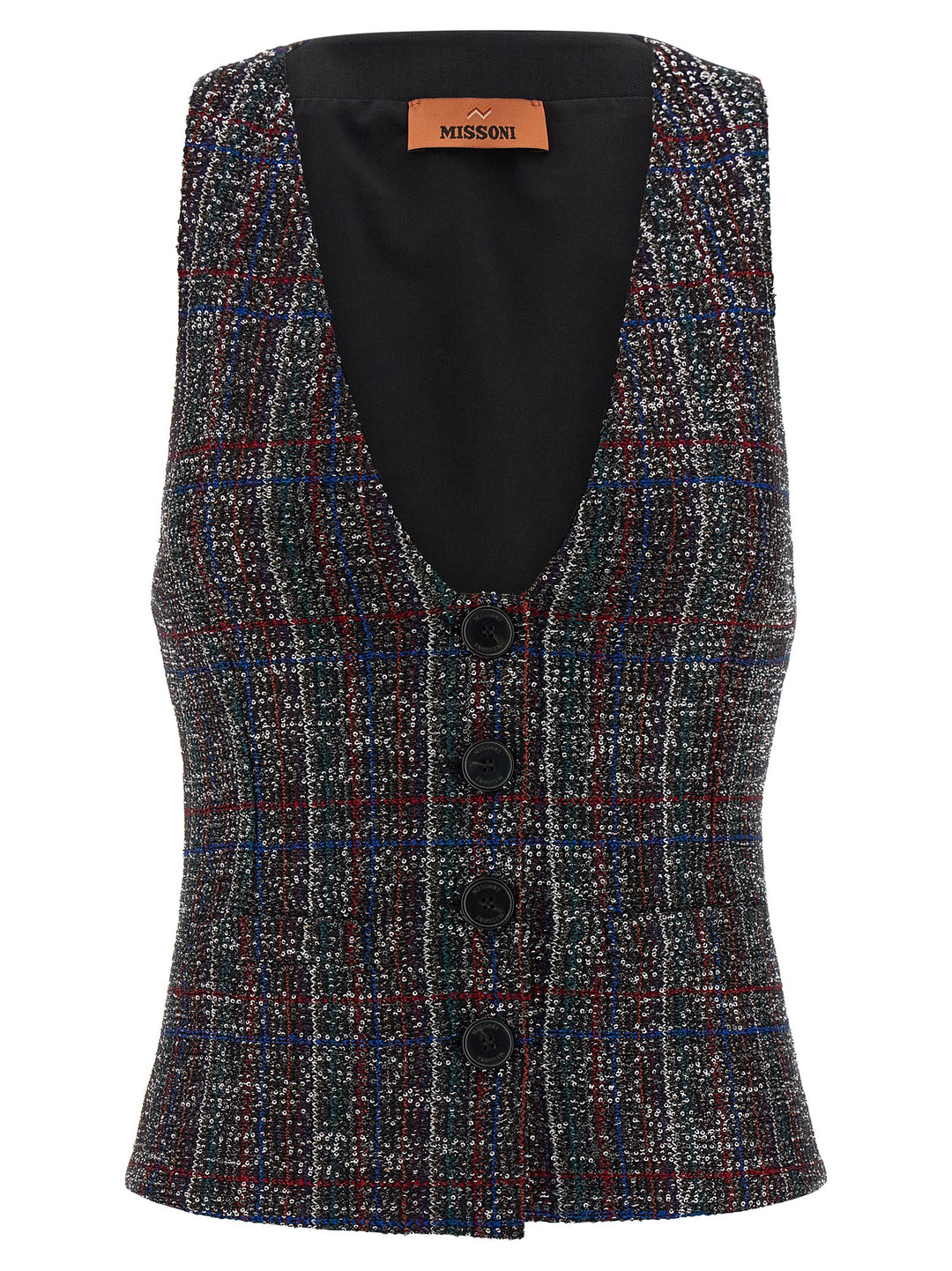 Missoni Sequin Tartan Vest Gilet - Multicolor | b2ef904634e75da8f1d36706a38c31cdafdbdf3b