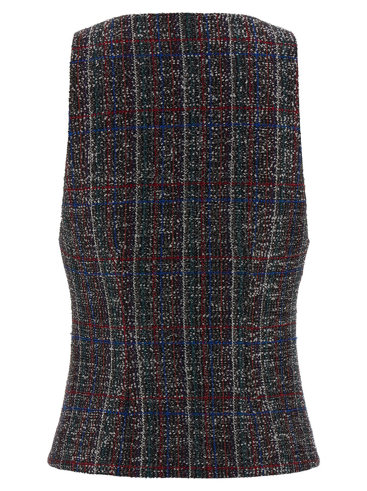 Missoni Sequin Tartan Vest Gilet - Multicolor | 9a76fa0816e25c3e4f726d6a332d623b4a686385