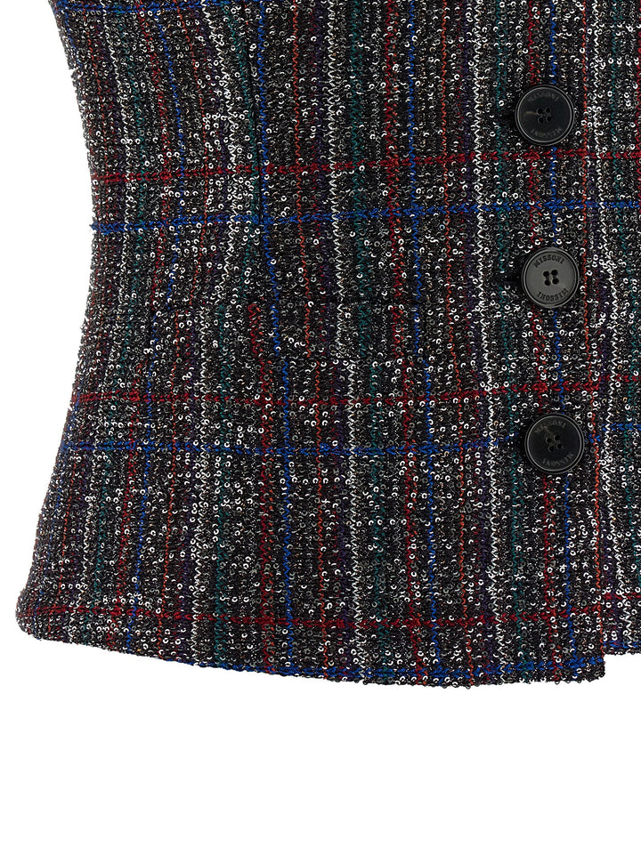 Missoni Sequin Tartan Vest Gilet - Multicolor | fed206f556efd2806a938a668579e14b18131d65