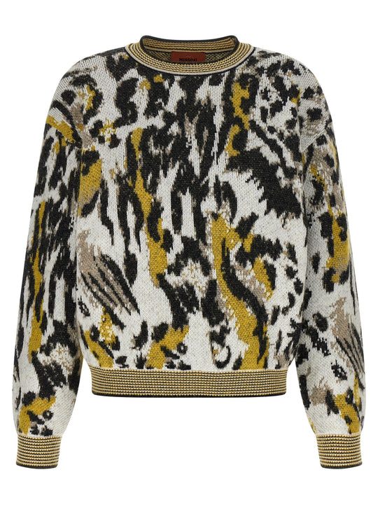 Animalier Motif Sweater Sweaters And Cardigans Multicolor