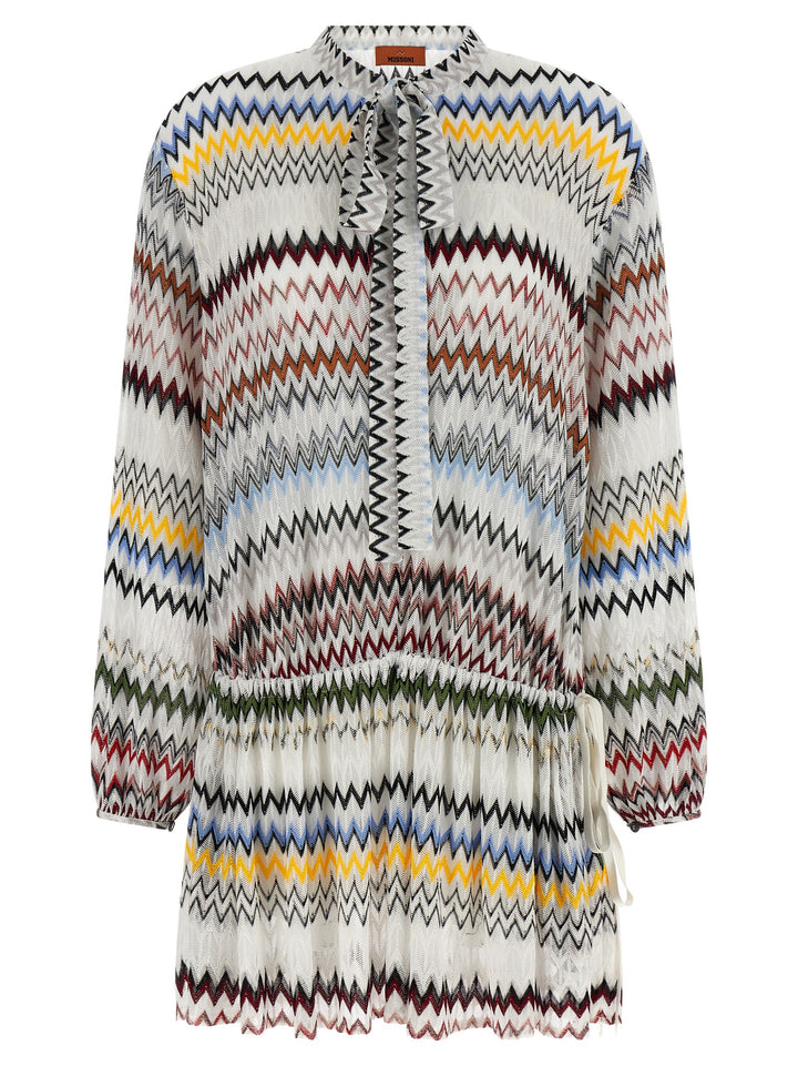 Missoni Micro Chevron Dress Dresses - White | 355a6a42405dce398b3412a1161637ab683373d3