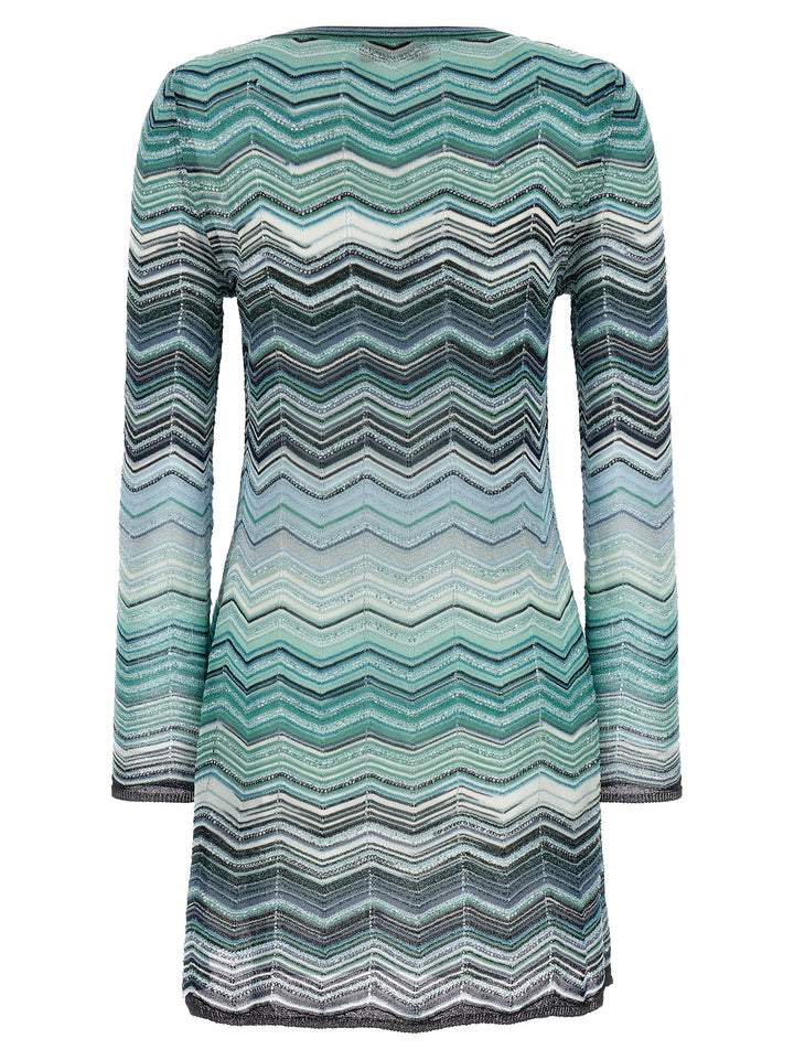Missoni Chevron Lamé Dress Dresses - Green | 96460e69526088b835f397d94a83a1b707941d4d