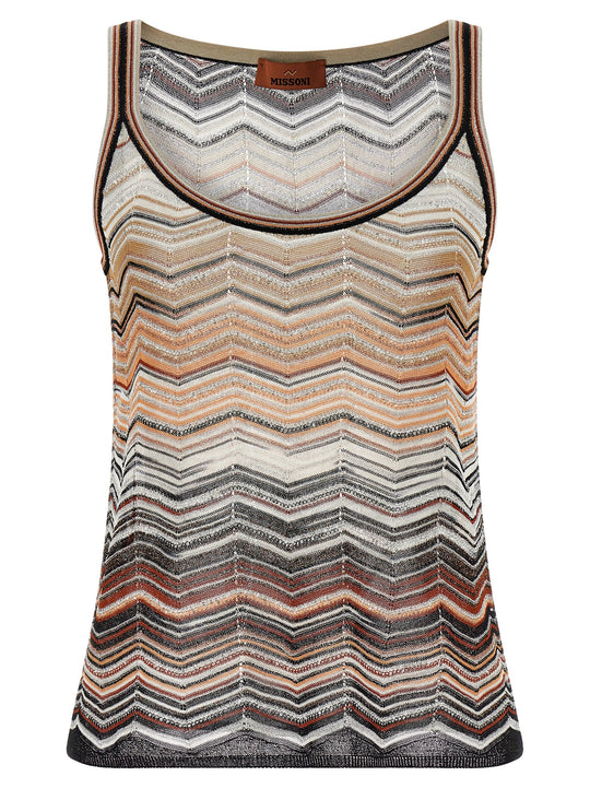 Tank Top Chevron Lamé Tops Multicolor