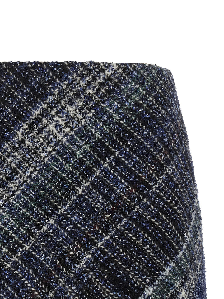 Missoni Check Wool Skirt Skirts - Blue | f65ec31d569e523609ed93f89b37c42fccc7e3f6