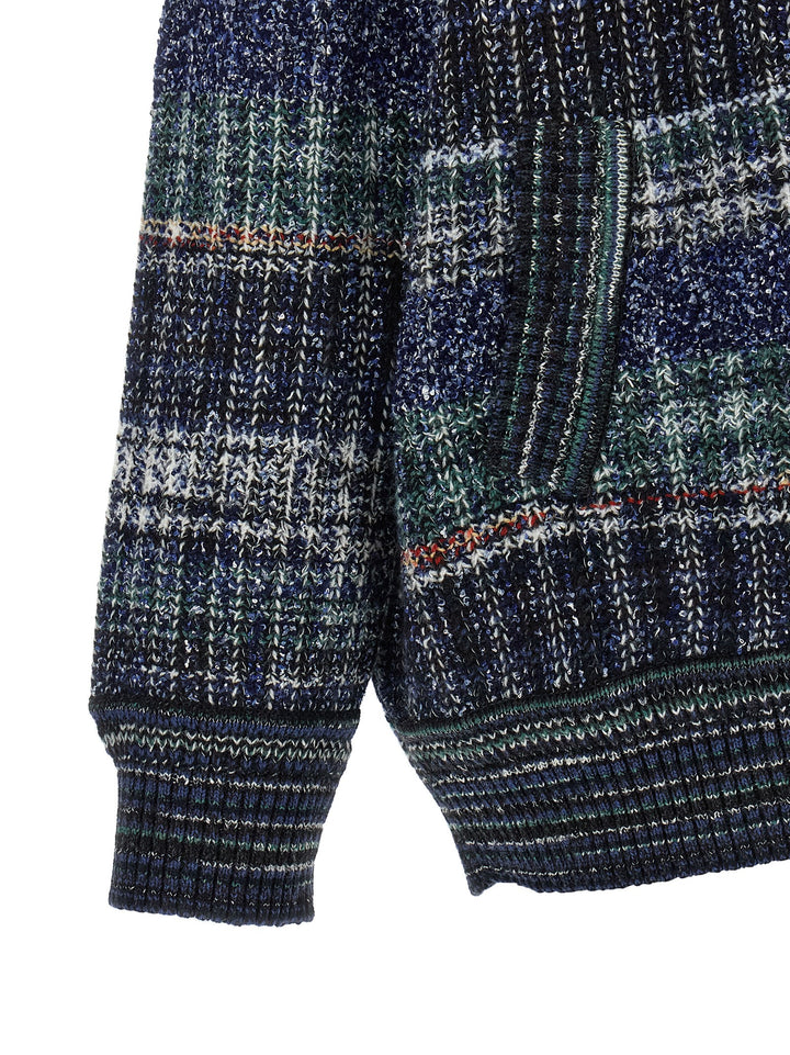 Missoni Check Wool Cardigan Sweaters and Cardigans - Blue | 936e87599a5b71c748f2c906796359c248465ace