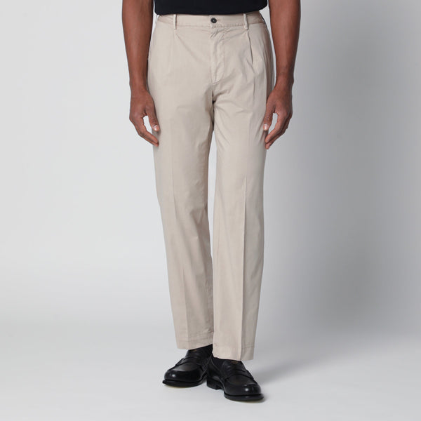 Beige Trousers In Cotton Blend
