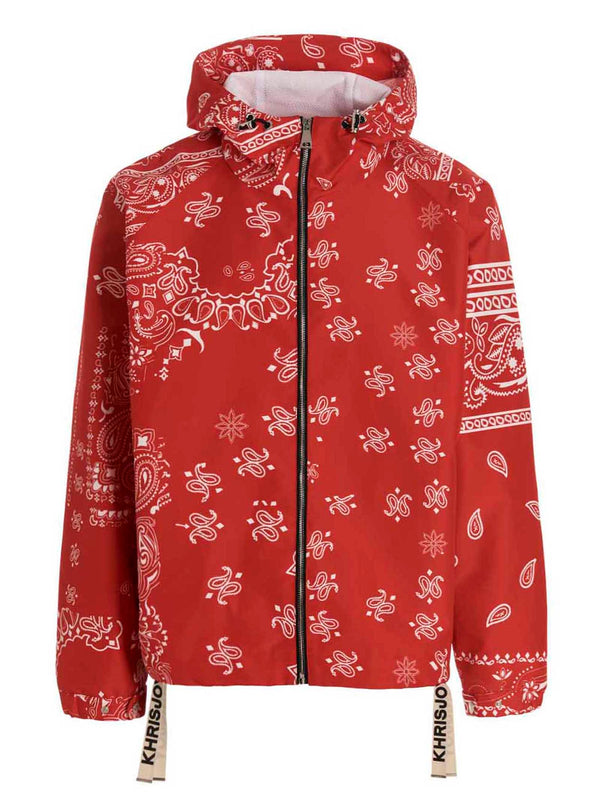 Chaquetas Windbreaker Bandana Hood Puffer Rojo