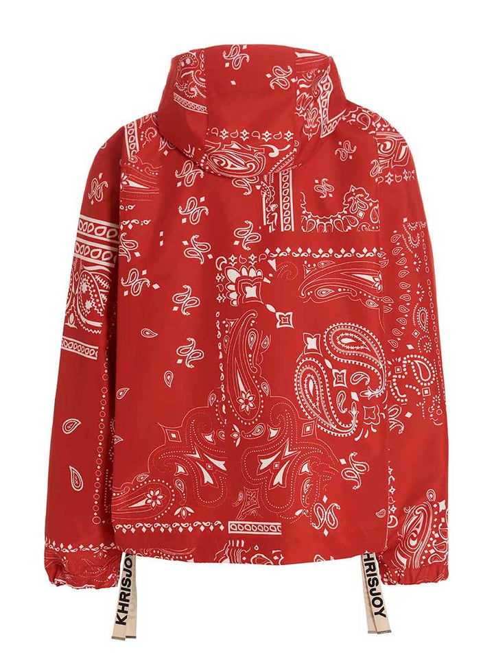 Khrisjoy Windbreaker Bandana Hood Puffer Jackets - Red | 89234f0f921d155cba5cdf962ebc59028ebe81b1