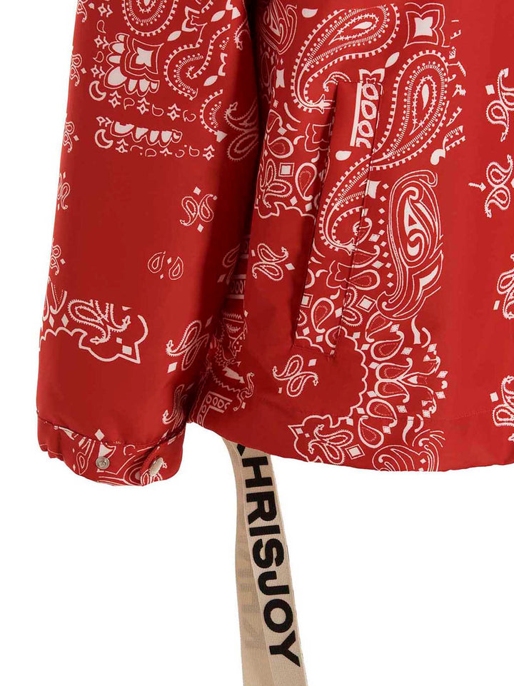 Khrisjoy Windbreaker Bandana Hood Puffer Jackets - Red | a4e93144096bef00a9f87429184d6717e9ca3e26